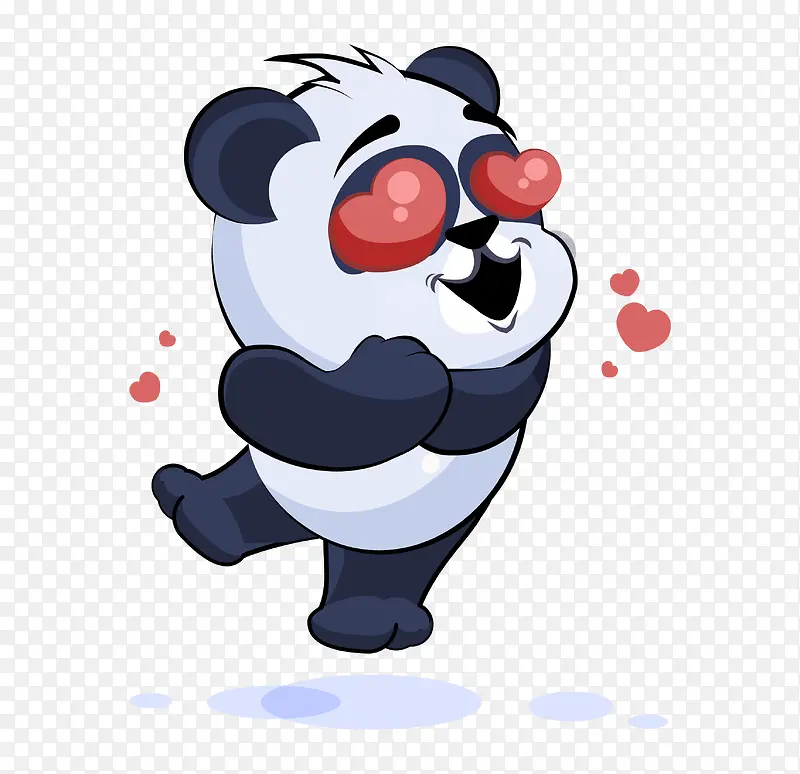 手绘可爱小熊熊猫