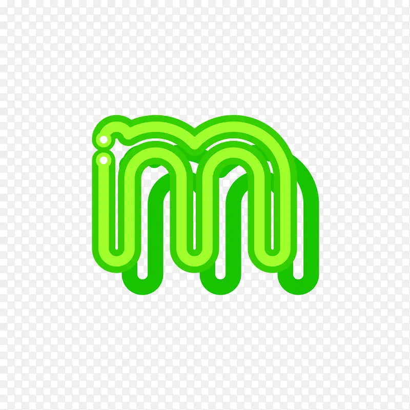绿色荧光字母m