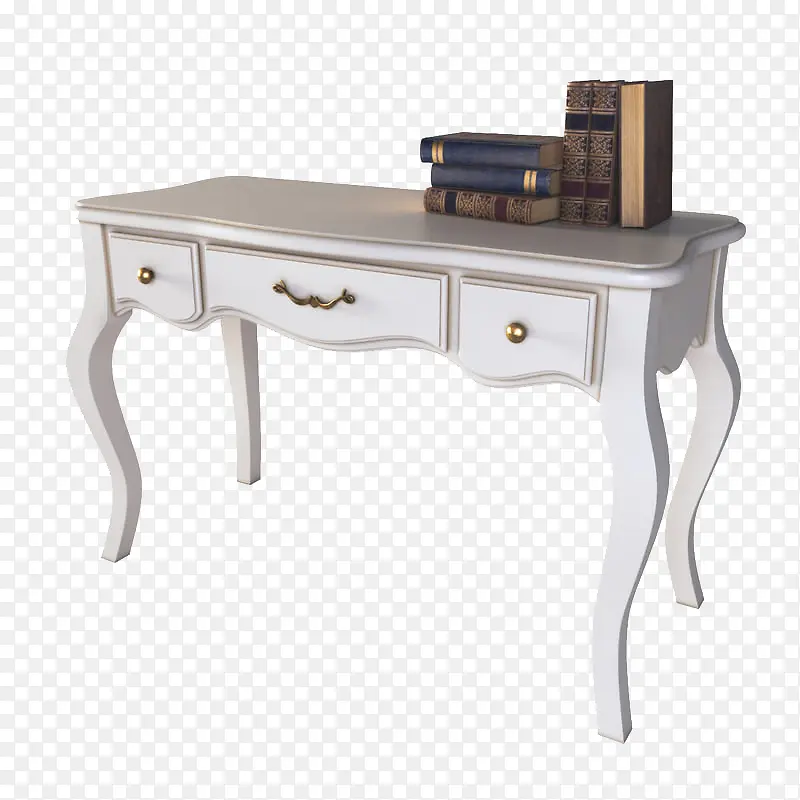 书本白色简洁书房写字桌