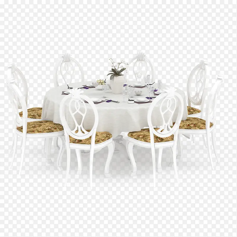 白色简单纯色北欧餐桌