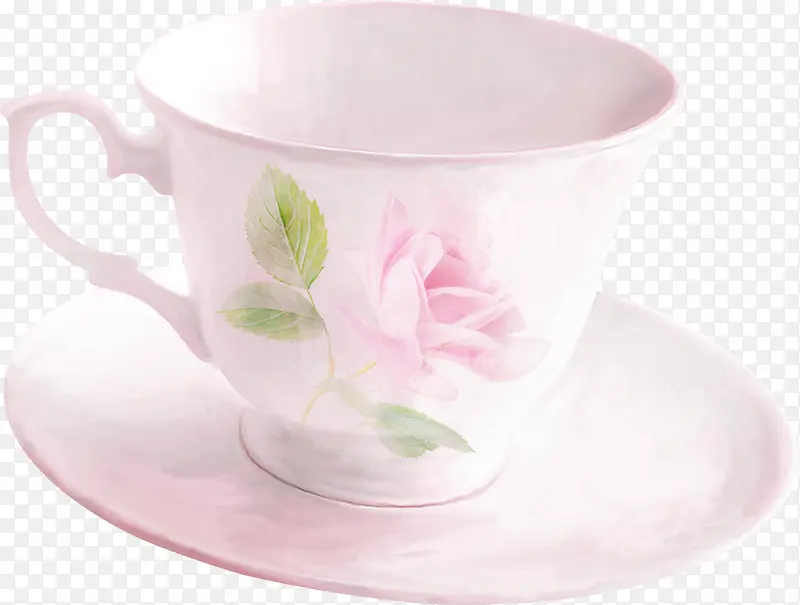 花叶装饰粉色装饰杯具