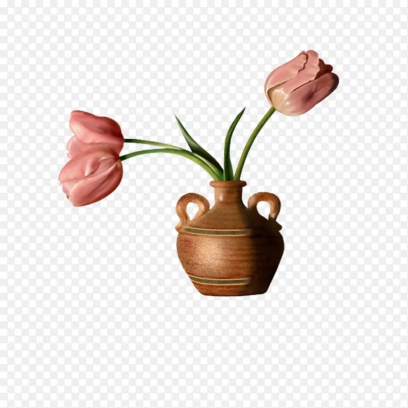 花瓶里粉色的花朵