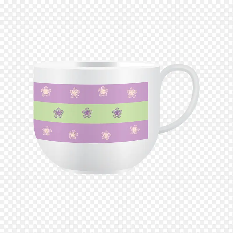 紫色装饰小花茶杯