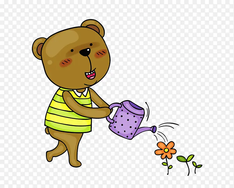 棕熊浇花