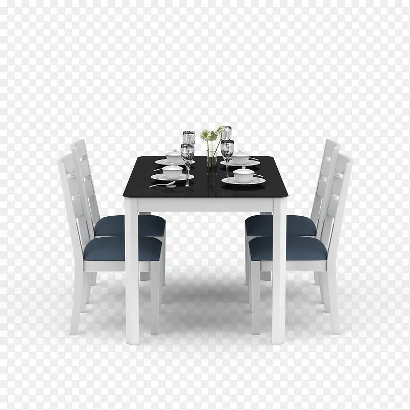 黑白复古桌子北欧餐桌
