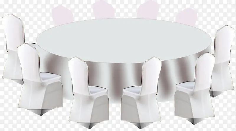 矢量手绘圆形餐桌