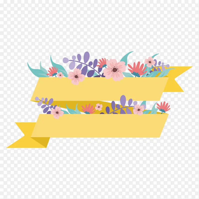 春天黄色丝带花卉装饰