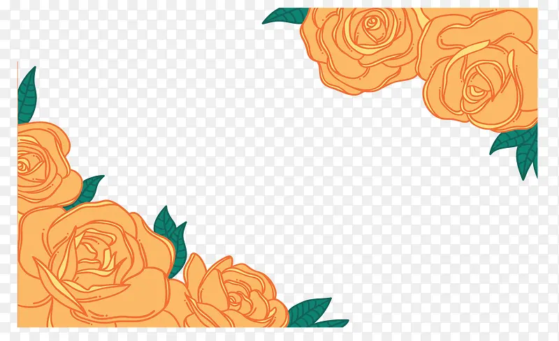 黄色玫瑰装饰边框