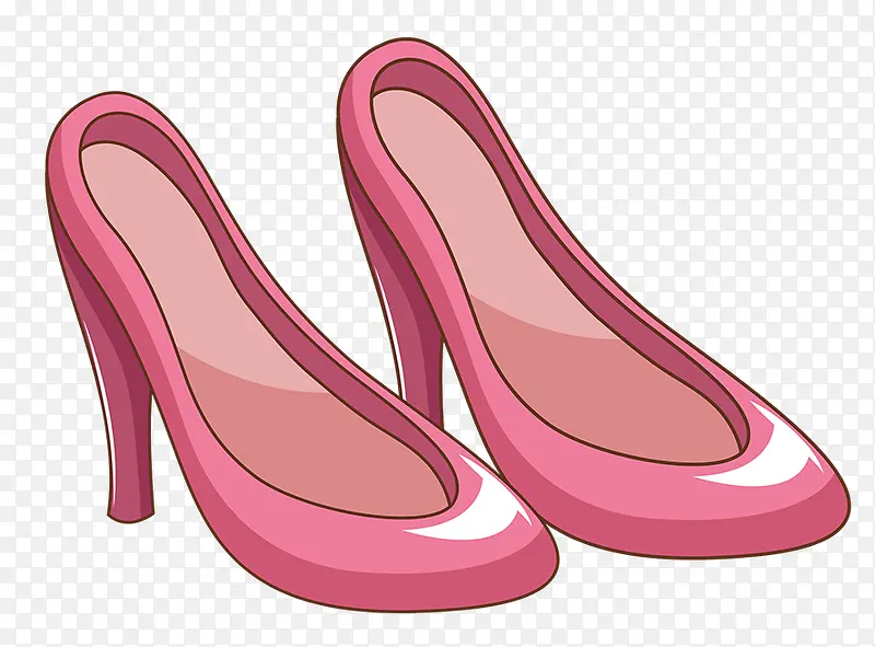 卡通粉色高跟鞋