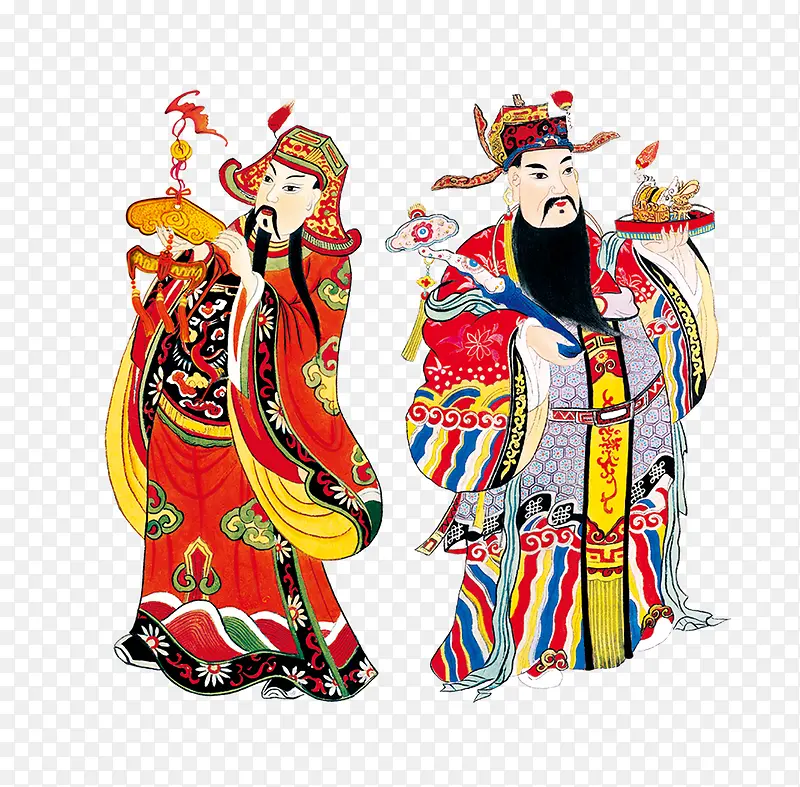 中国风手绘财神爷