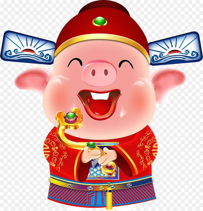 2019猪年财神爷卡通