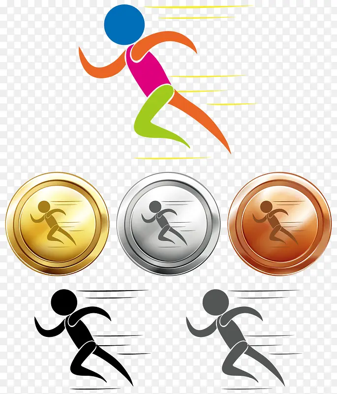 短跑金银铜奖牌与体育运动