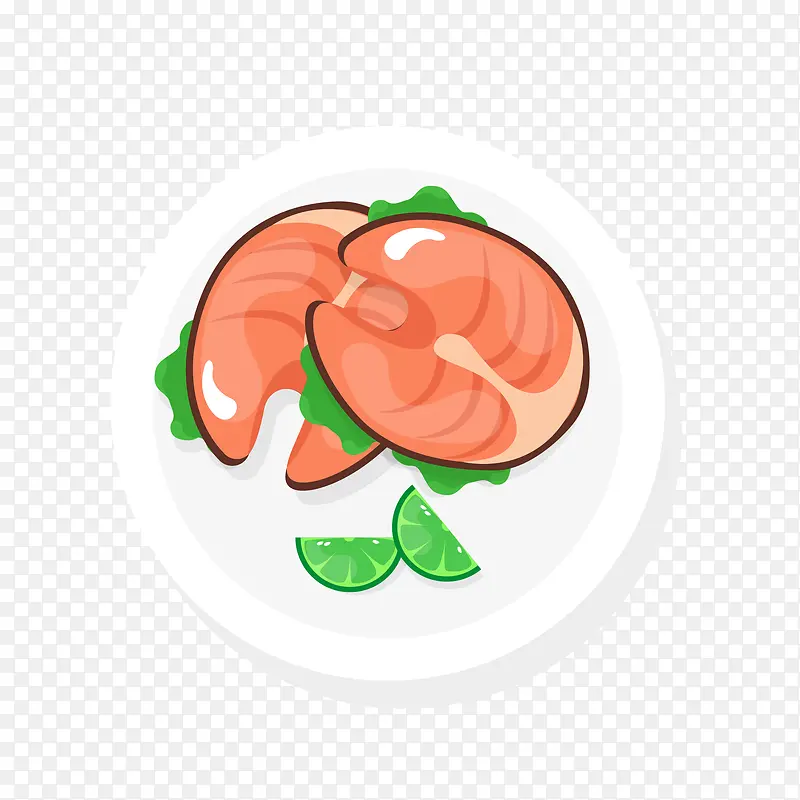 卡通美味的肉鱼排