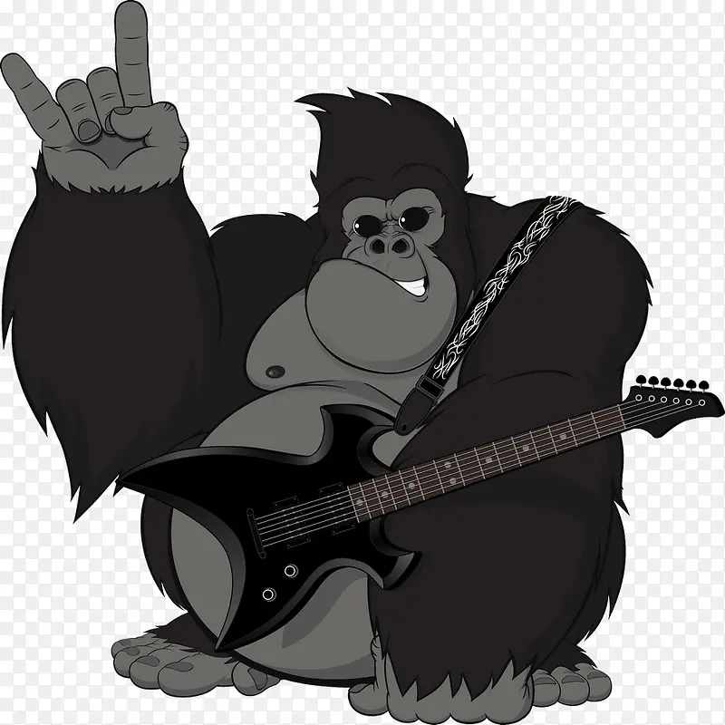 背吉他的黑猩猩