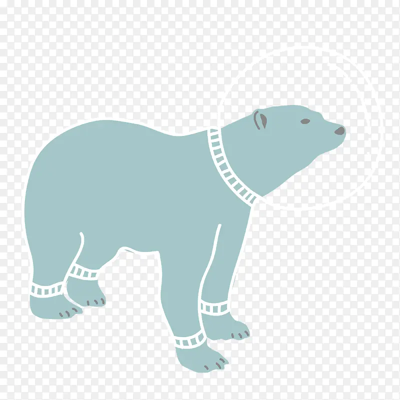 手绘卡通动物北极熊