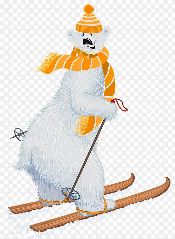 滑雪的白熊