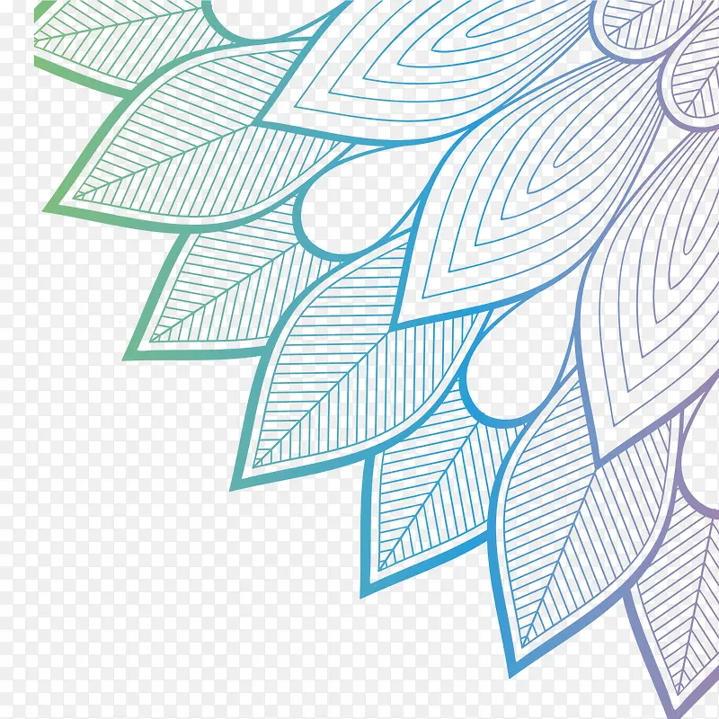 蓝色渐变花纹