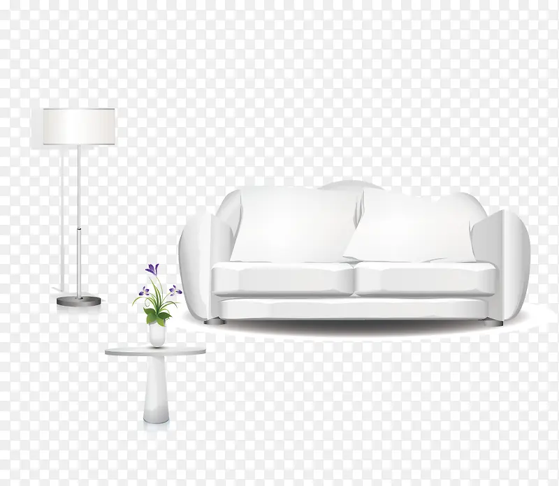 矢量白色的沙发兰花和灯PNG图片素材下载_图片编号qedkjxdy-免抠素材网