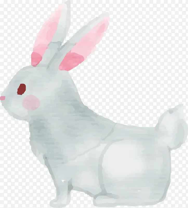 水彩小白兔