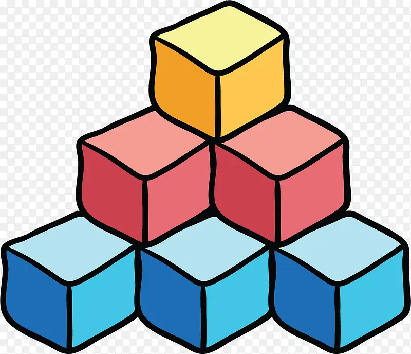 彩色立方体堆叠图形