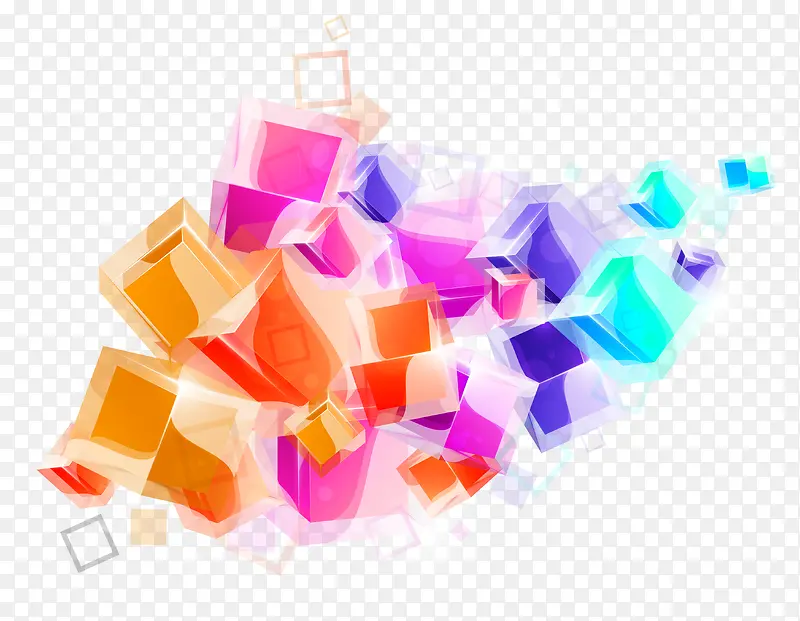 彩色立方体几何装饰图案