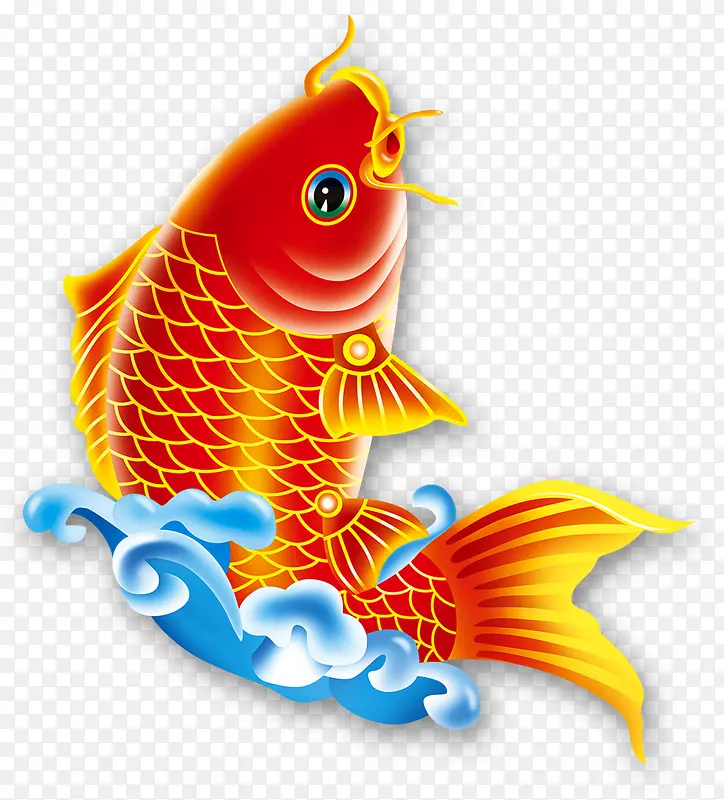 金色中国风新年鲤鱼