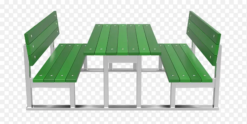 手绘绿色食堂桌椅
