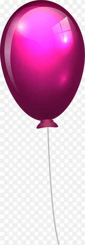 手绘紫色气球绳子