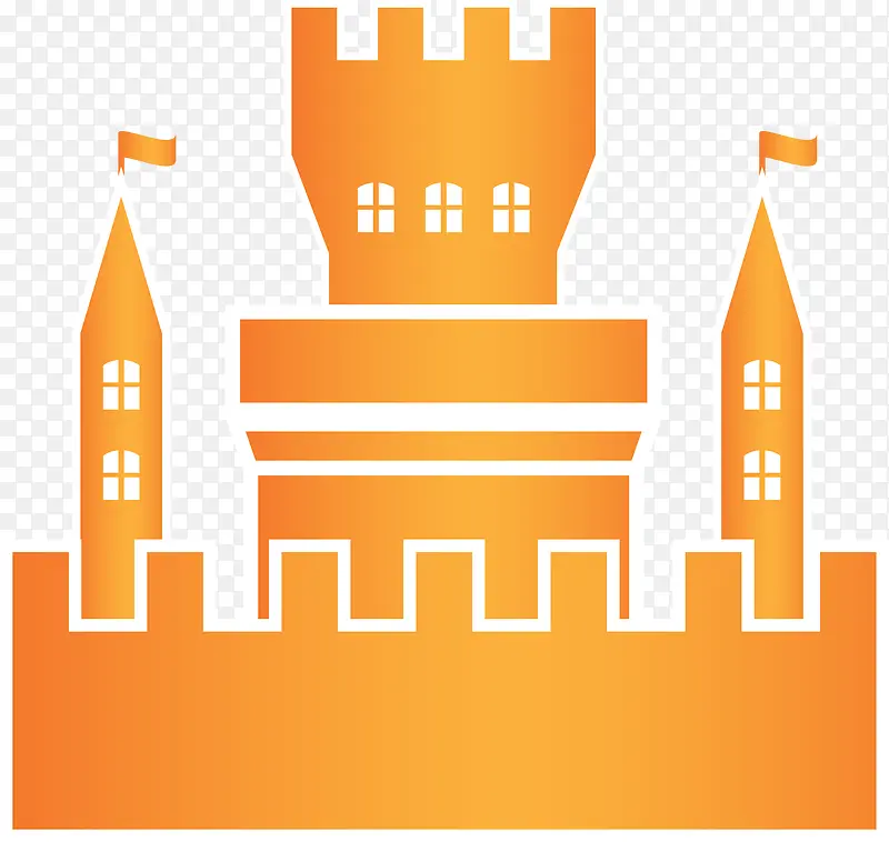金色卡通城堡建筑图