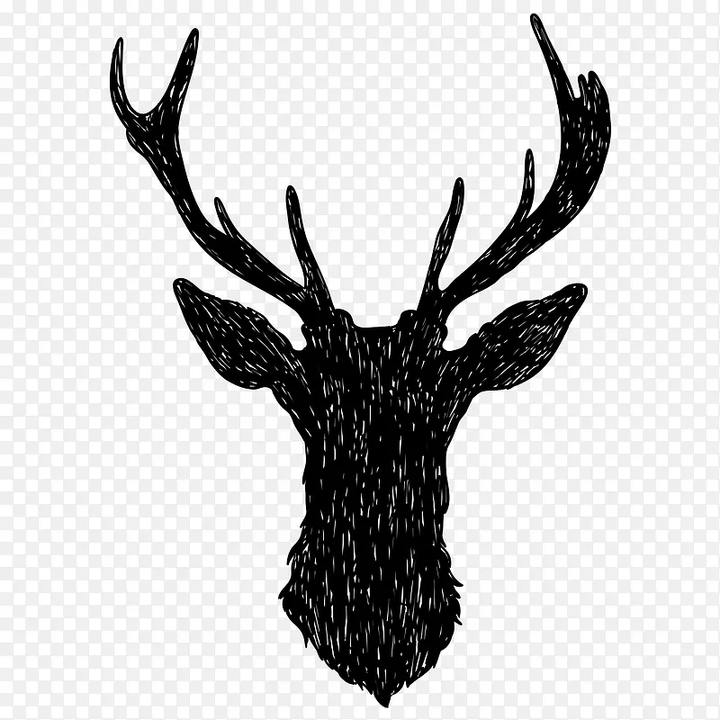 黑白糜鹿动物图案