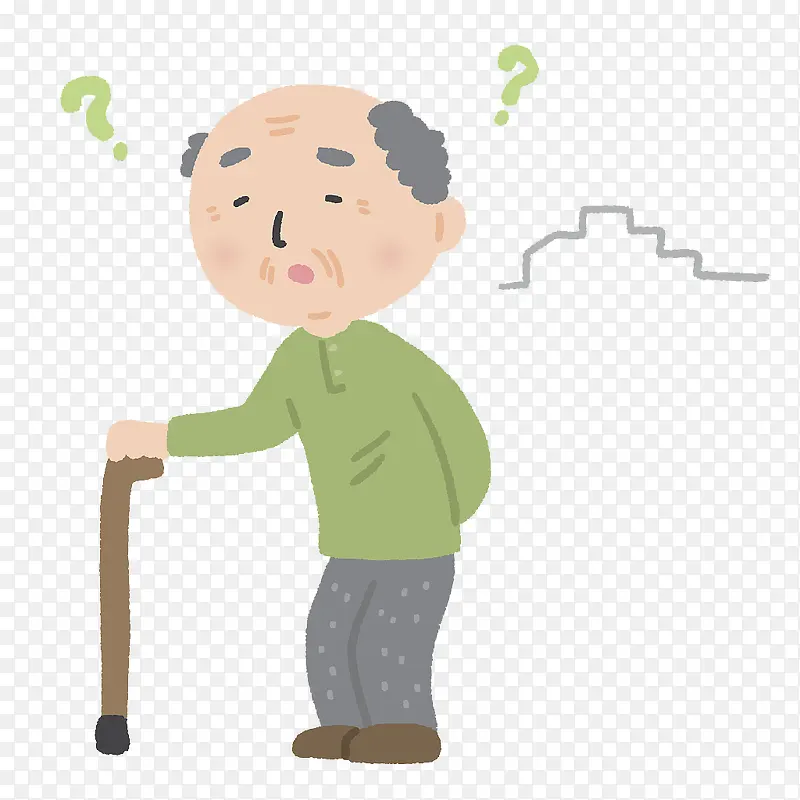 可爱老人困惑不解有疑问