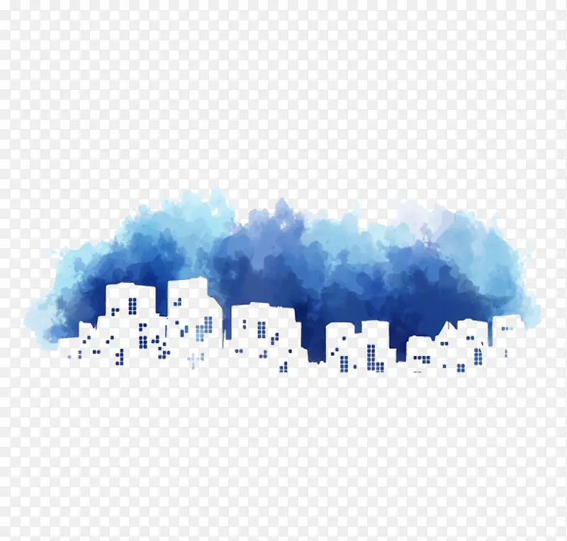创意抽象蓝色城市素材