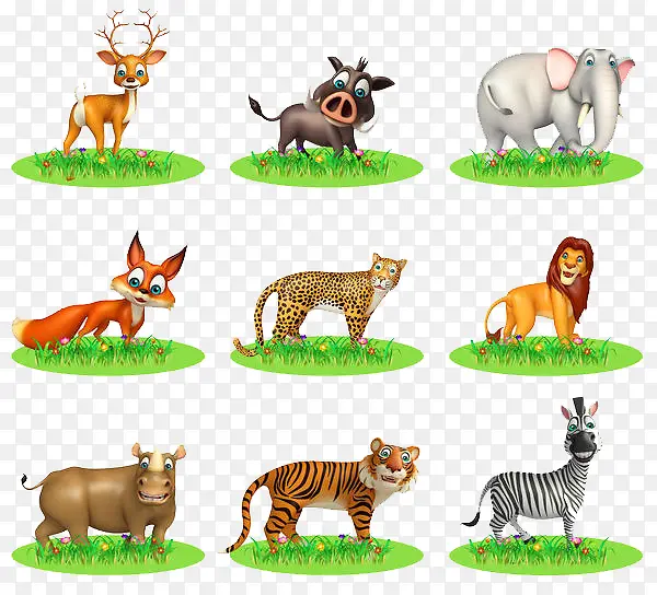 草地上的9种动物