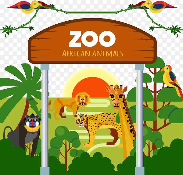 卡通手绘动物乐园