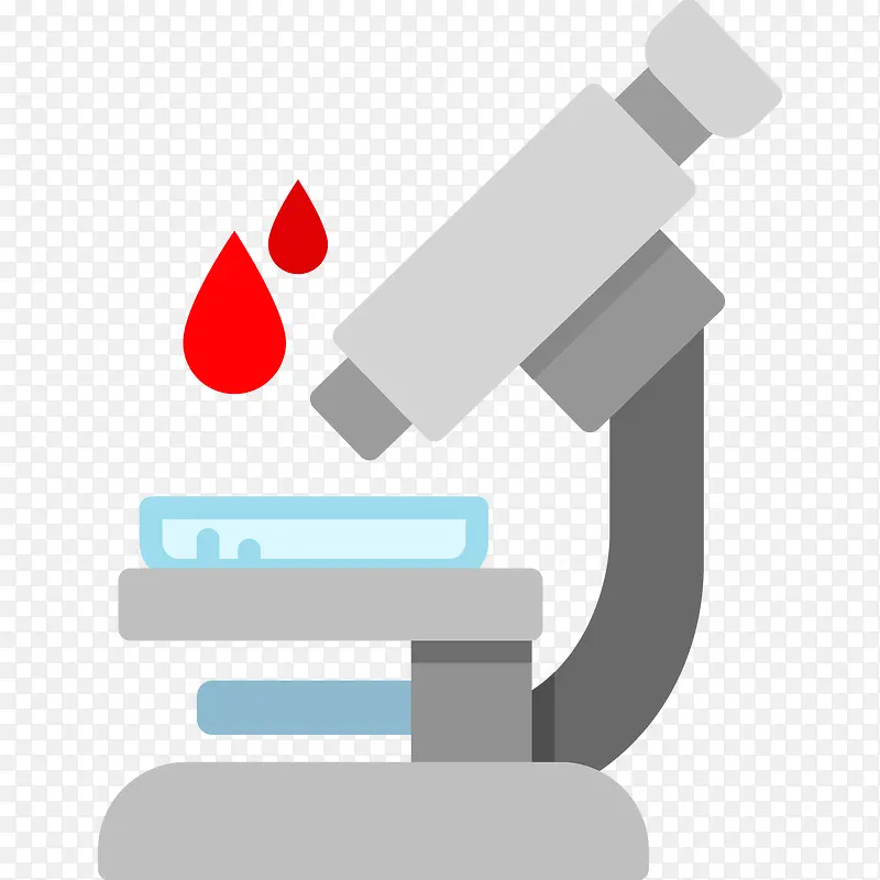 显微镜观察血滴矢量插画