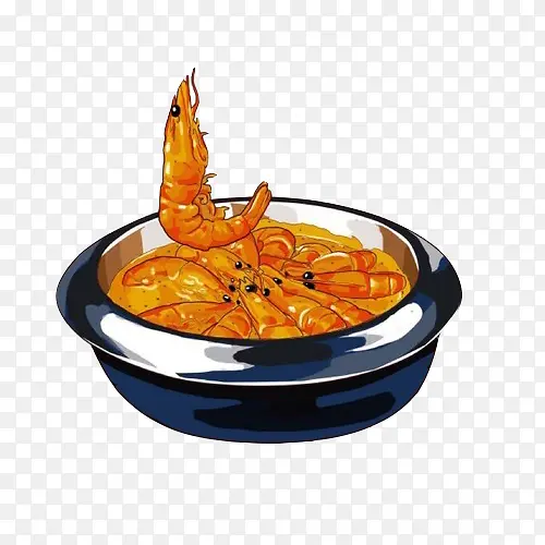 醉虾手绘画素材图片