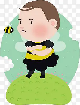 穿蜜蜂演出服的男孩