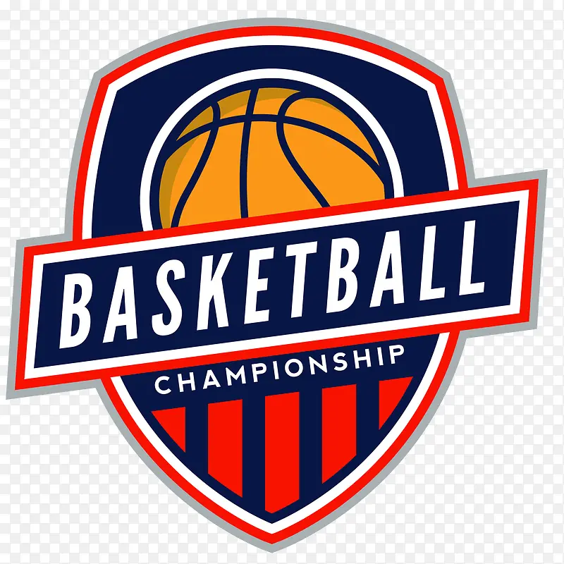 篮球团队盾形logo设计
