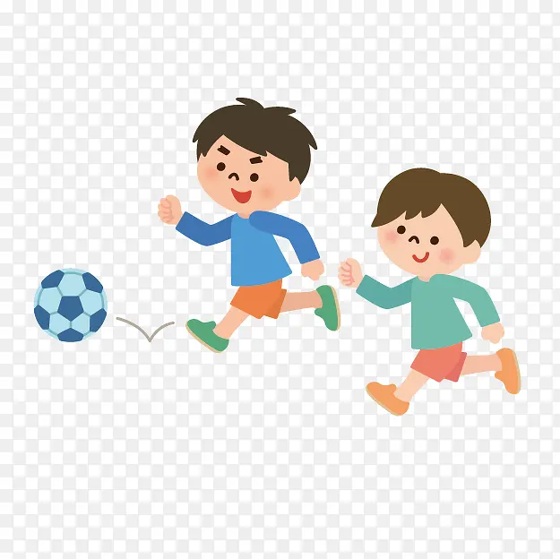 人物素材手绘人物 玩足球的小人
