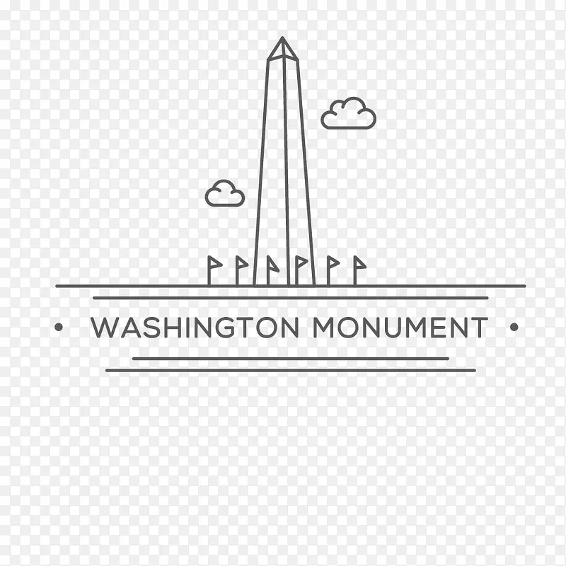 手绘华盛顿纪念碑简笔画