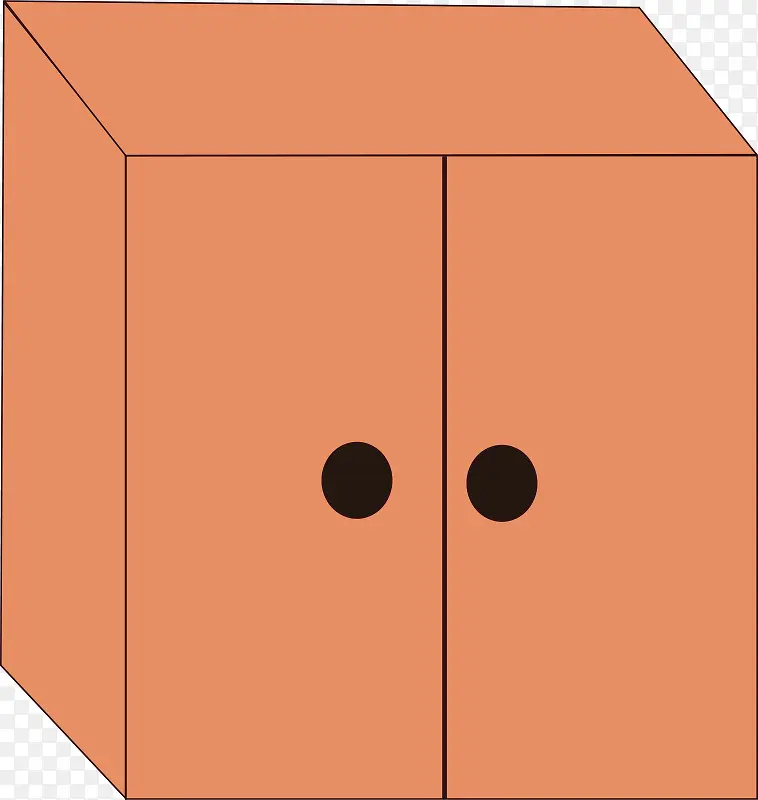 橘色的方形的卡通柜子