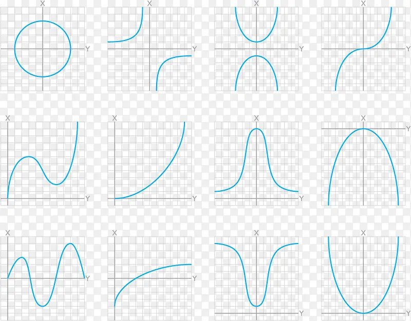 数学抛物线曲线矢量图
