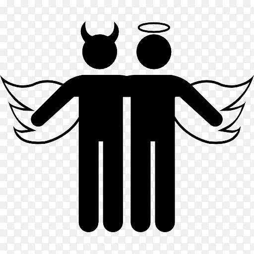 长翅膀的天使和恶魔图标
