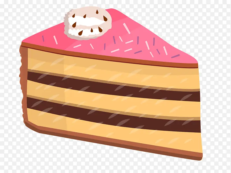 草莓巧克力蛋糕切块美味蛋糕手绘