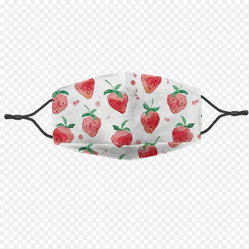 红色草莓白色简约大方一次性口罩