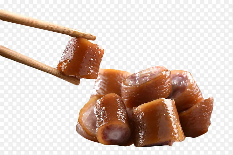 卤水猪尾巴筷子夹肉