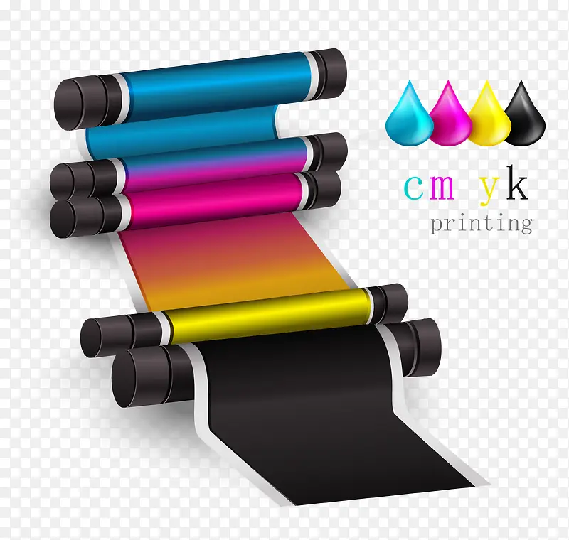 彩色相纸打印机矢量素材