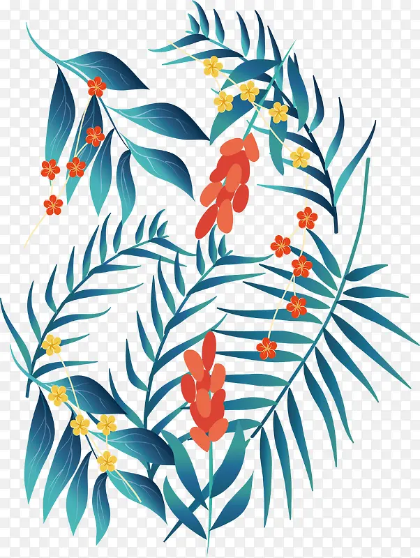 彩色小碎花夏日海报