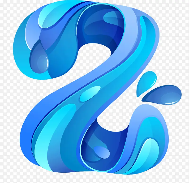 蓝色水字母Z