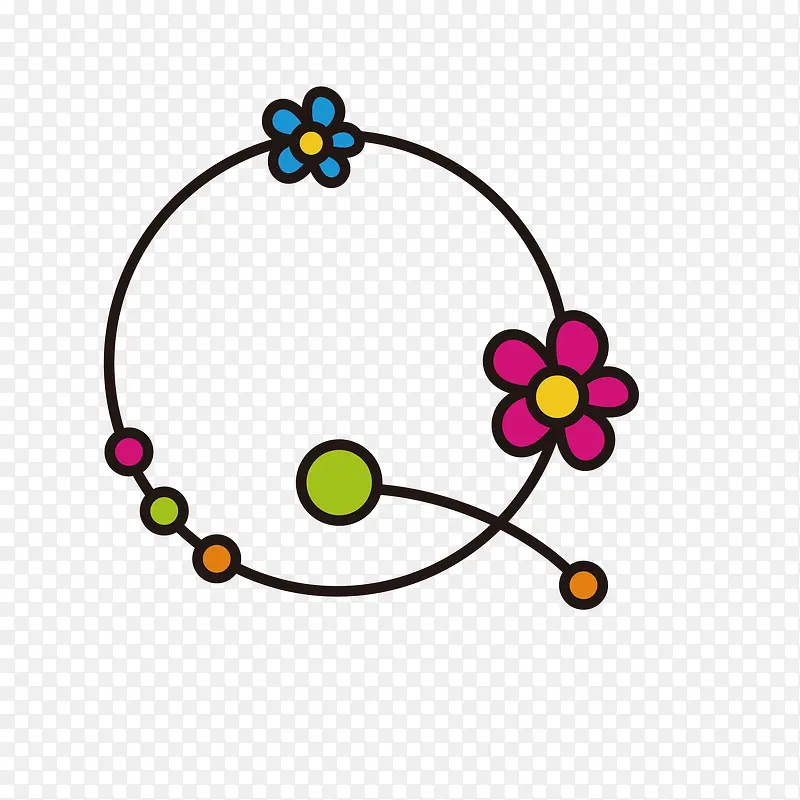花朵字母设计矢量图Q